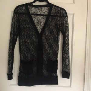 Black lace cardigan